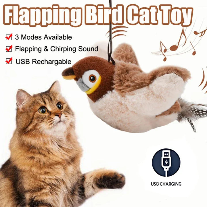 Interactive Cat Toy Flapping Bird with Catnip
