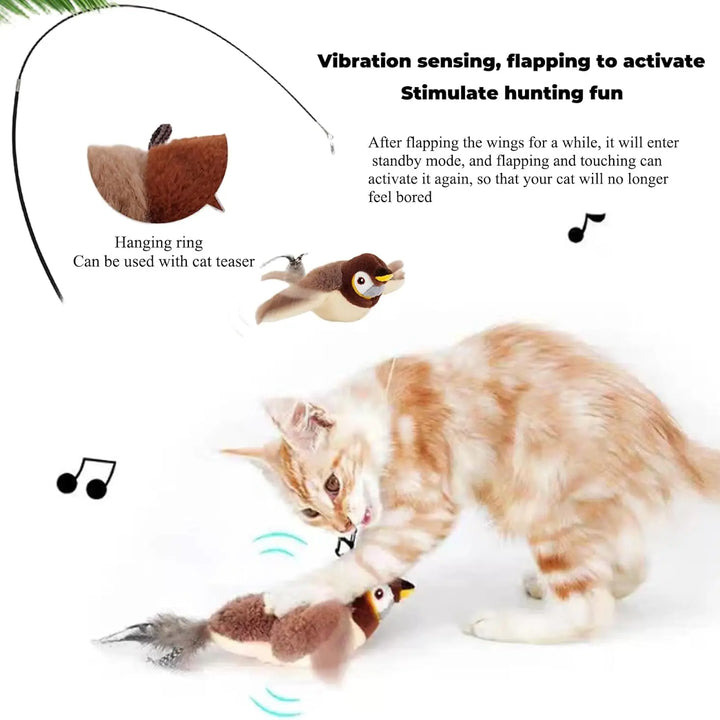 Interactive Cat Toy Flapping Bird with Catnip