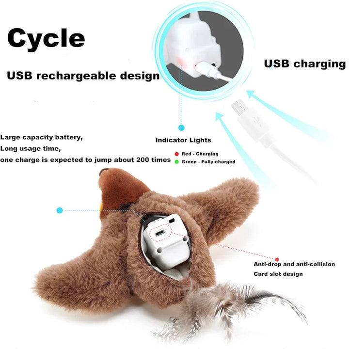 Interactive Cat Toy Flapping Bird with Catnip
