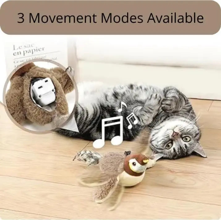 Interactive Cat Toy Flapping Bird with Catnip