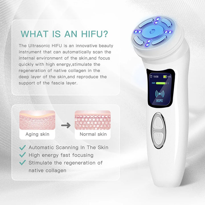 Lifting Machine 4 In 1 Ultrasound Anti-aging Facial Massager Skin Tightening Skincare Device