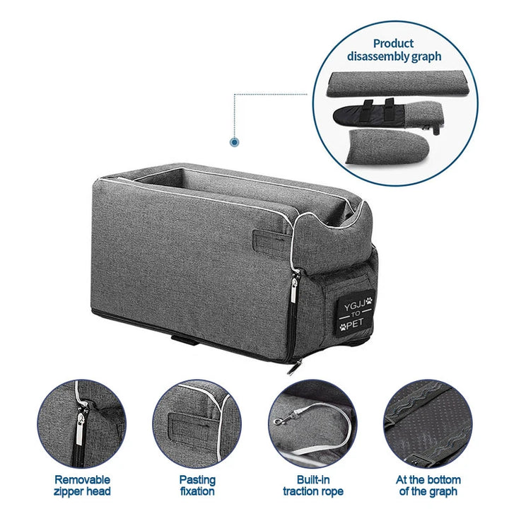 Portable Bed for Cats and Dogs  Safety Seat with Central Control for Car