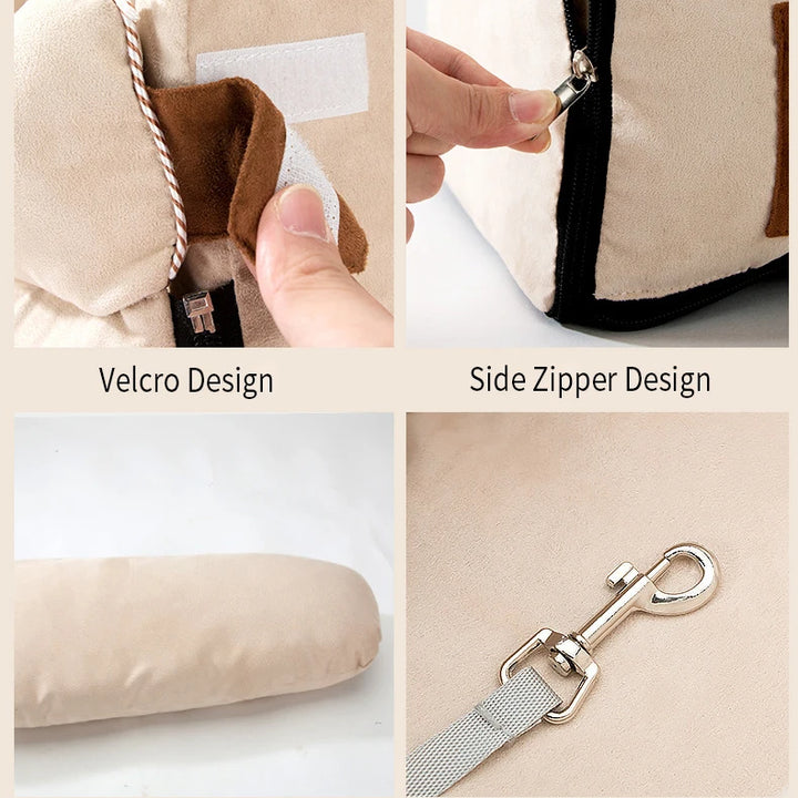 Portable Bed for Cats and Dogs  Safety Seat with Central Control for Car