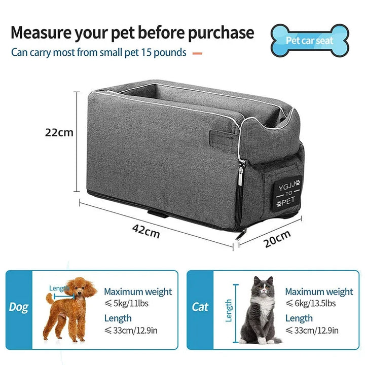 Portable Bed for Cats and Dogs  Safety Seat with Central Control for Car